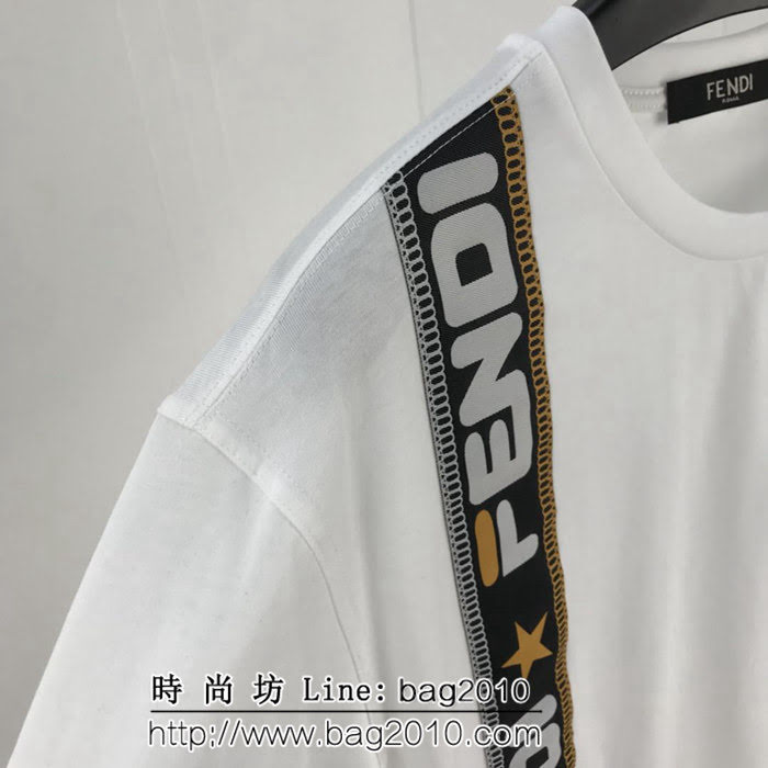 FENDI芬迪 19ss春夏新款 字母刺繡 純棉短袖 男女同款 ydi1980